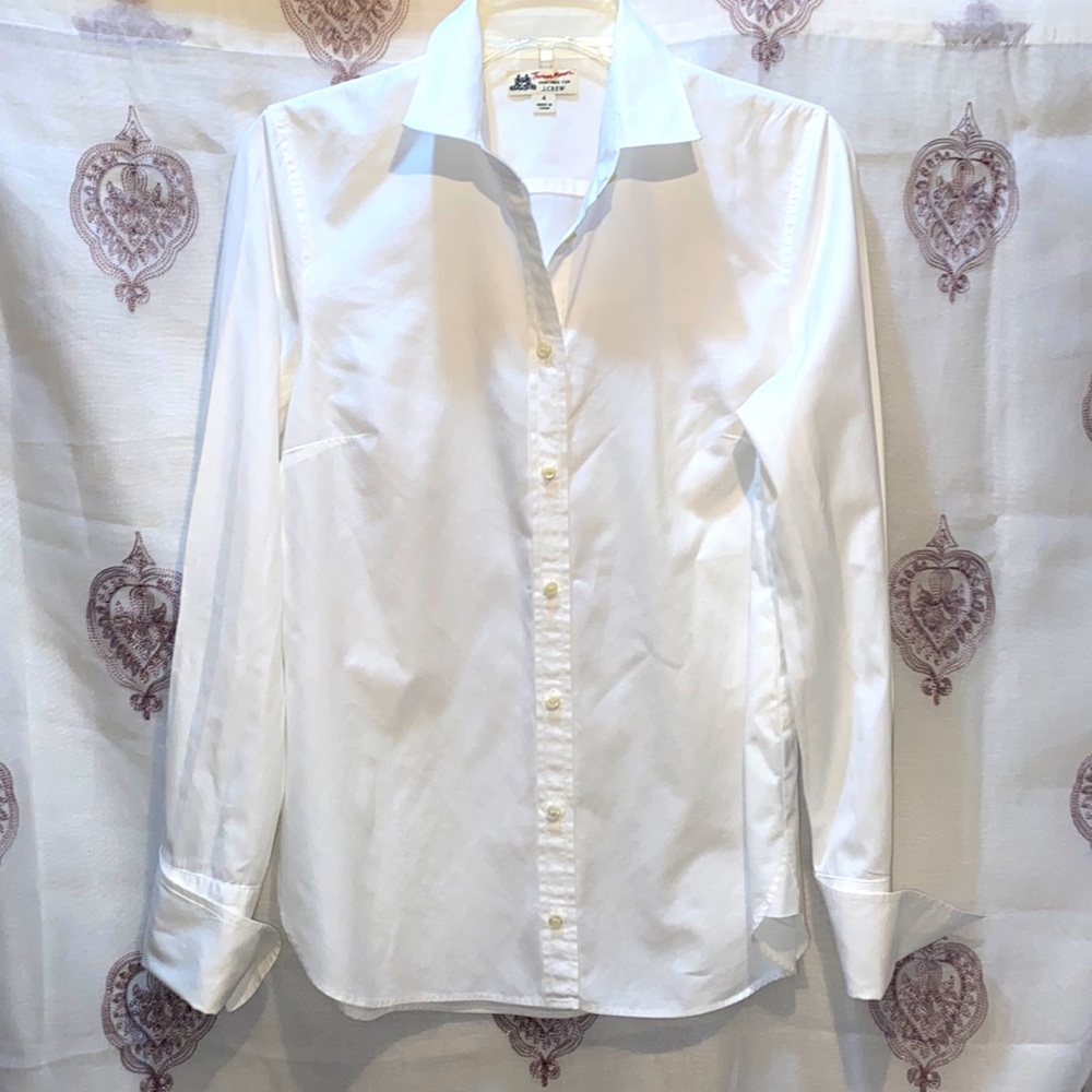 THOMAS MASON FOR J. CREW WHITE COTTON BUTTON-DOWN SHIRT SZ 4
